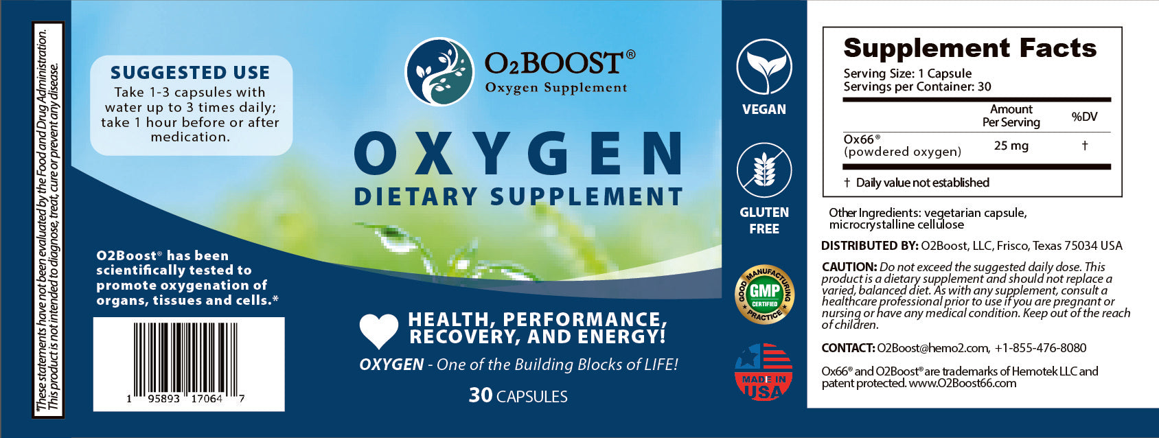 Oxygen Support Fitness Dietary Supplement Formula